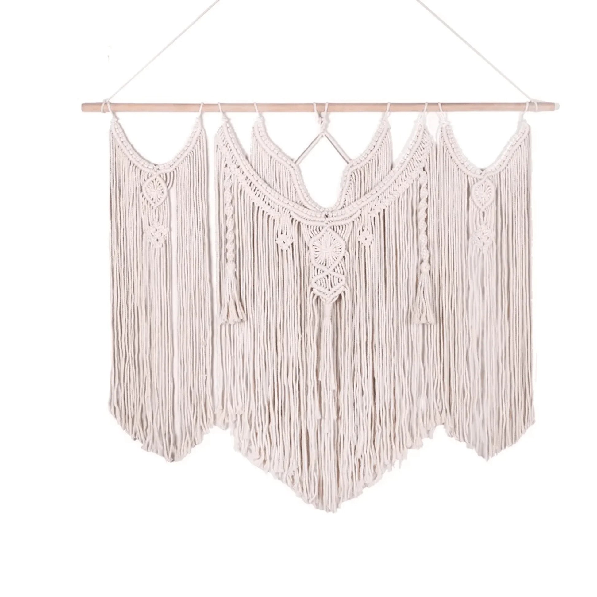 Handmade Macrame wall hanging - Large Boho Tapestry-Cotton Rope Art for Home Décor - Twist & Tassel