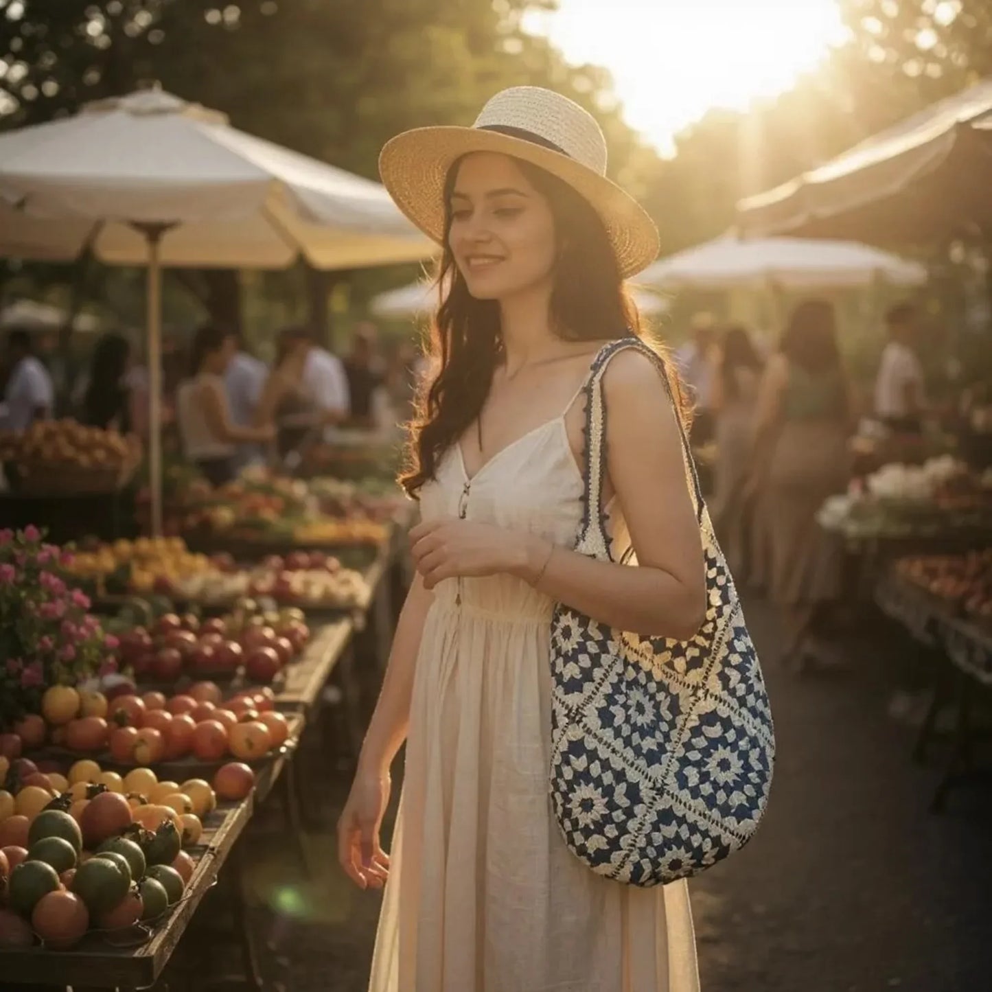 Cotton Yarn Hand Woven Shoulder Bag - Twist & Tassel