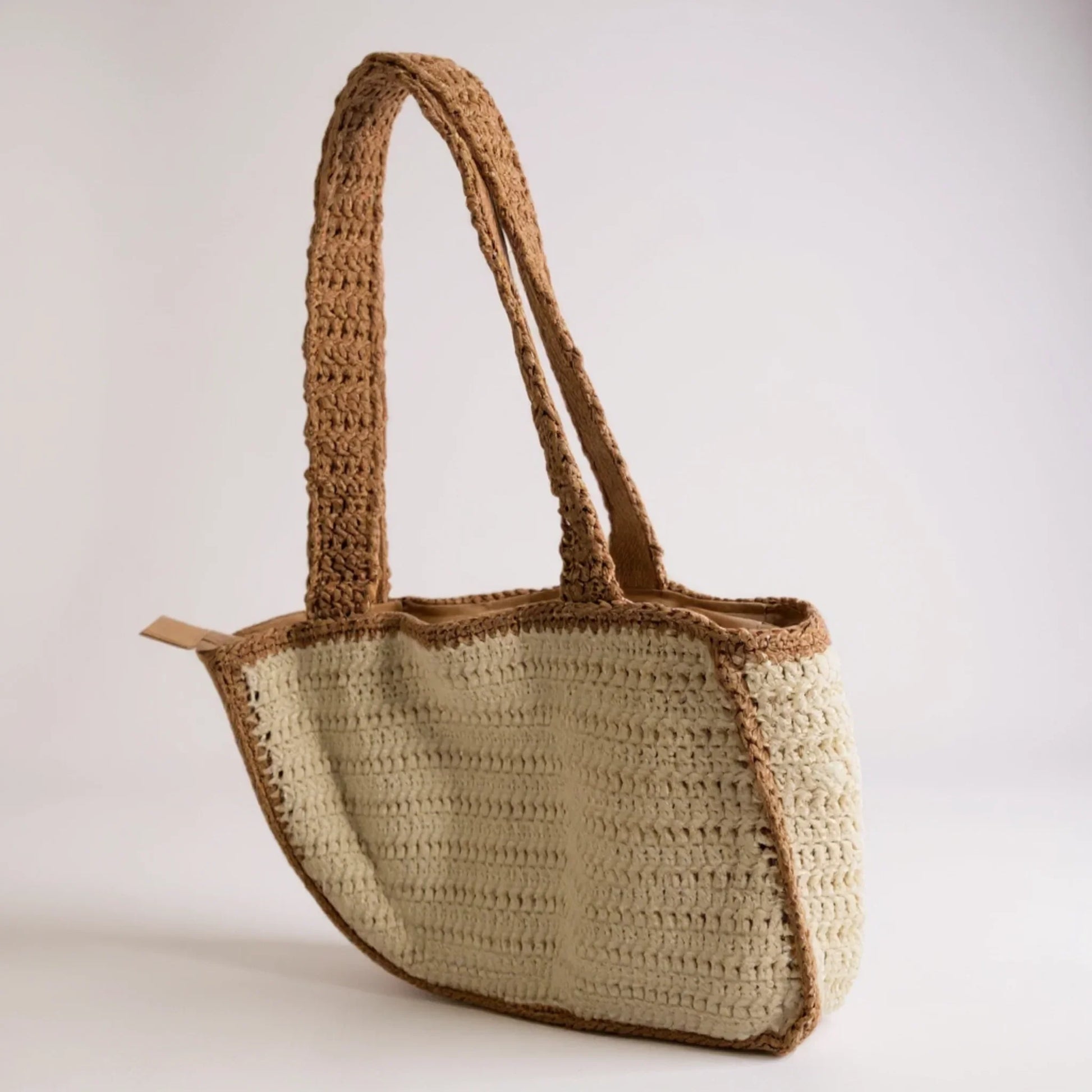 Handmade Crochet Tote Bag – Boho Cotton Yarn Shoulder Bag for Women - Twist & Tassel