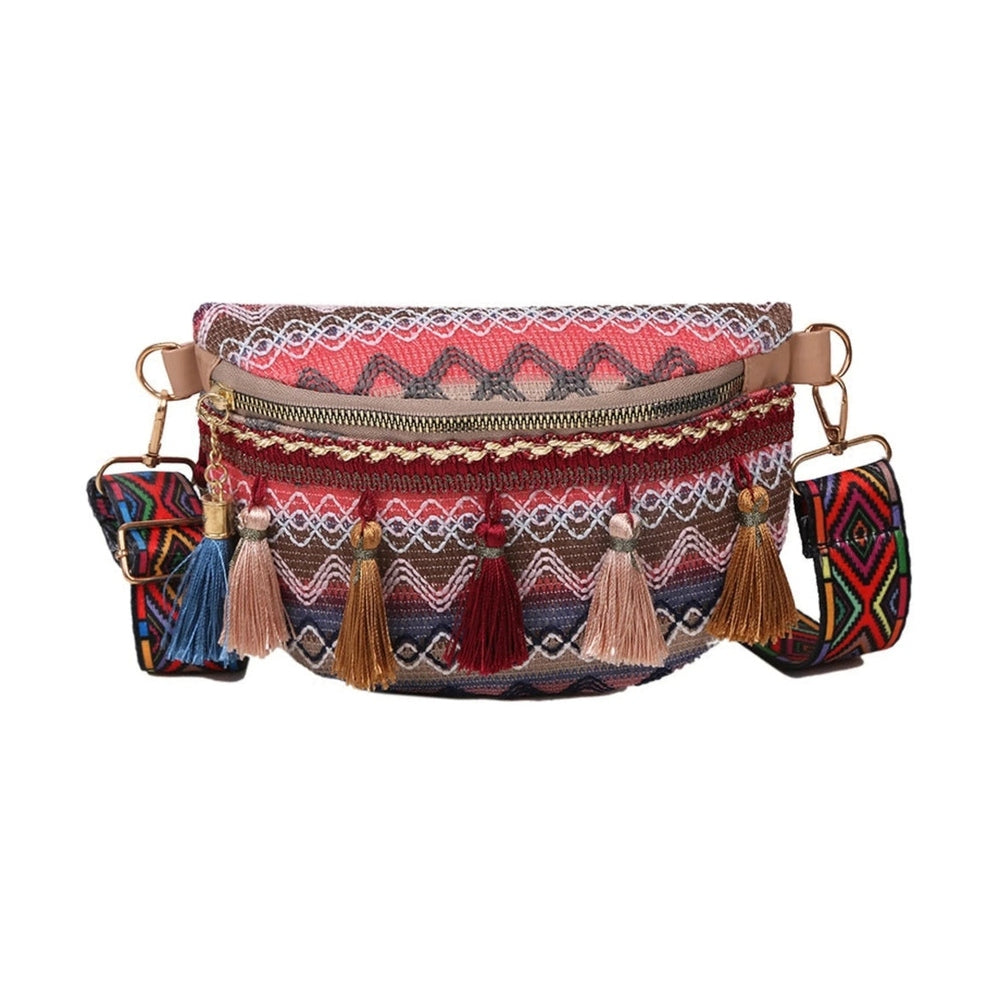 Crossbody Bag weave bag with Tassels Zipper Straps Adjustable for Women