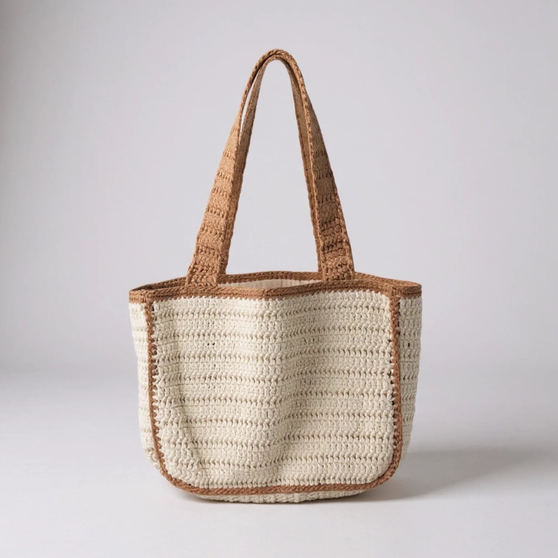 Handmade Crochet Tote Bag – Boho Cotton Yarn Shoulder Bag for Women - Twist & Tassel
