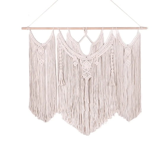 Handmade Macrame wall hanging - Large Boho Tapestry-Cotton Rope Art for Home Décor - Twist & Tassel