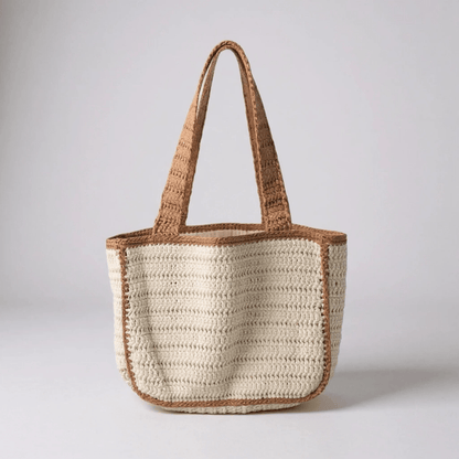 Handmade Crochet Tote Bag – Boho Cotton Yarn Shoulder Bag for Women