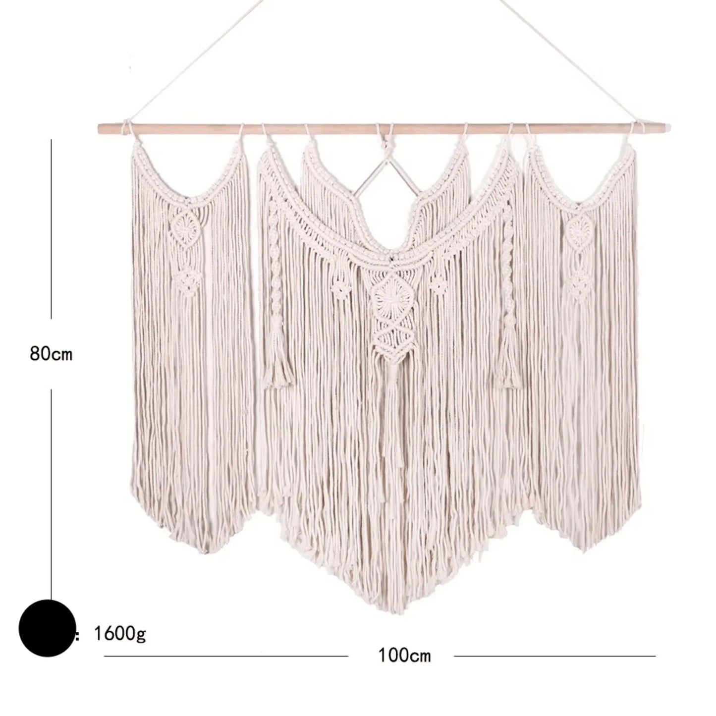 Handmade Macrame wall hanging - Large Boho Tapestry-Cotton Rope Art for Home Décor - Twist & Tassel