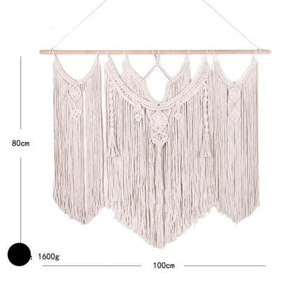 Handmade Macrame wall hanging - Large Boho Tapestry-Cotton Rope Art for Home Décor - Twist & Tassel