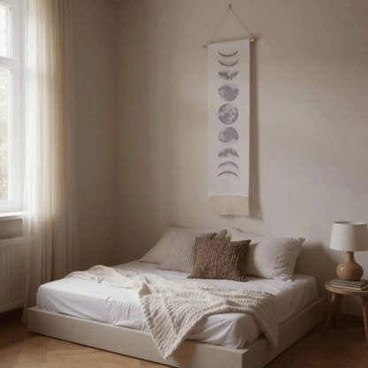 Moon Phase Wall Hanging Tapestry – Black or White